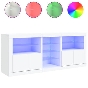 Μπουφές με Φώτα LED Λευκός 181,5 x 37 x 67 εκ.