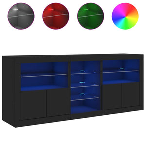 Μπουφές με LED Μαύρος 181,5 x 37 x 67 εκ. - Pakobazaar