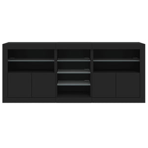 Μπουφές με LED Μαύρος 181,5 x 37 x 67 εκ. - Pakobazaar