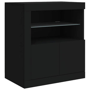 Μπουφές με LED Μαύρος 181,5 x 37 x 67 εκ. - Pakobazaar