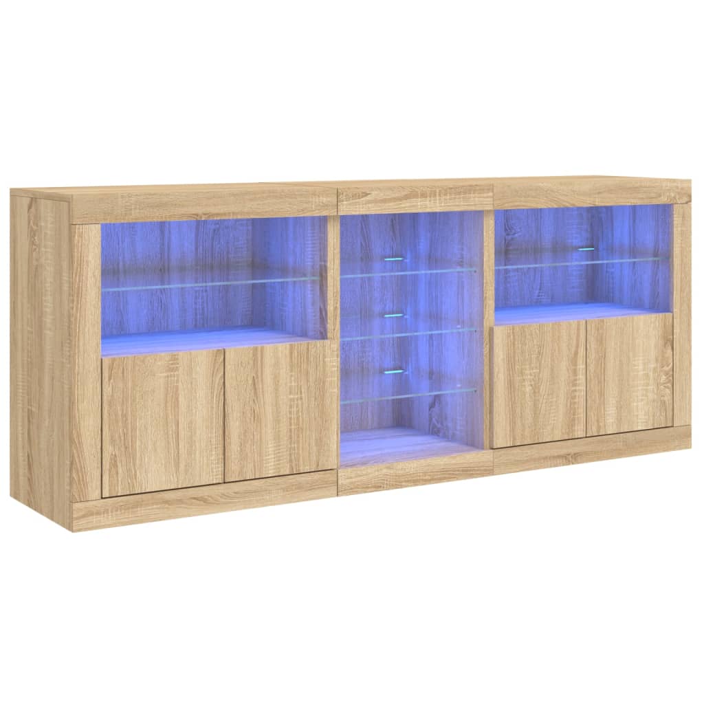 Ντουλάπι με LED Sonoma Δρυς 181,5x37x67 εκ.