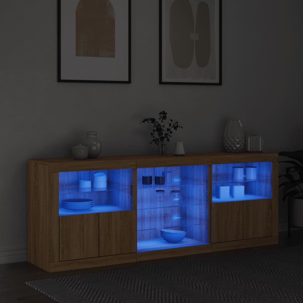 Ντουλάπι με LED Sonoma Δρυς 181,5x37x67 εκ.