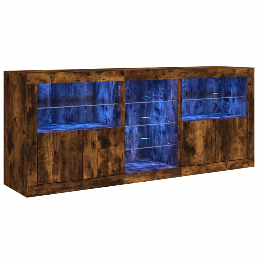 Μπουφές με LED Καπνιστή Δρυς 181,5 x 37 x 67 εκ. - Pakobazaar