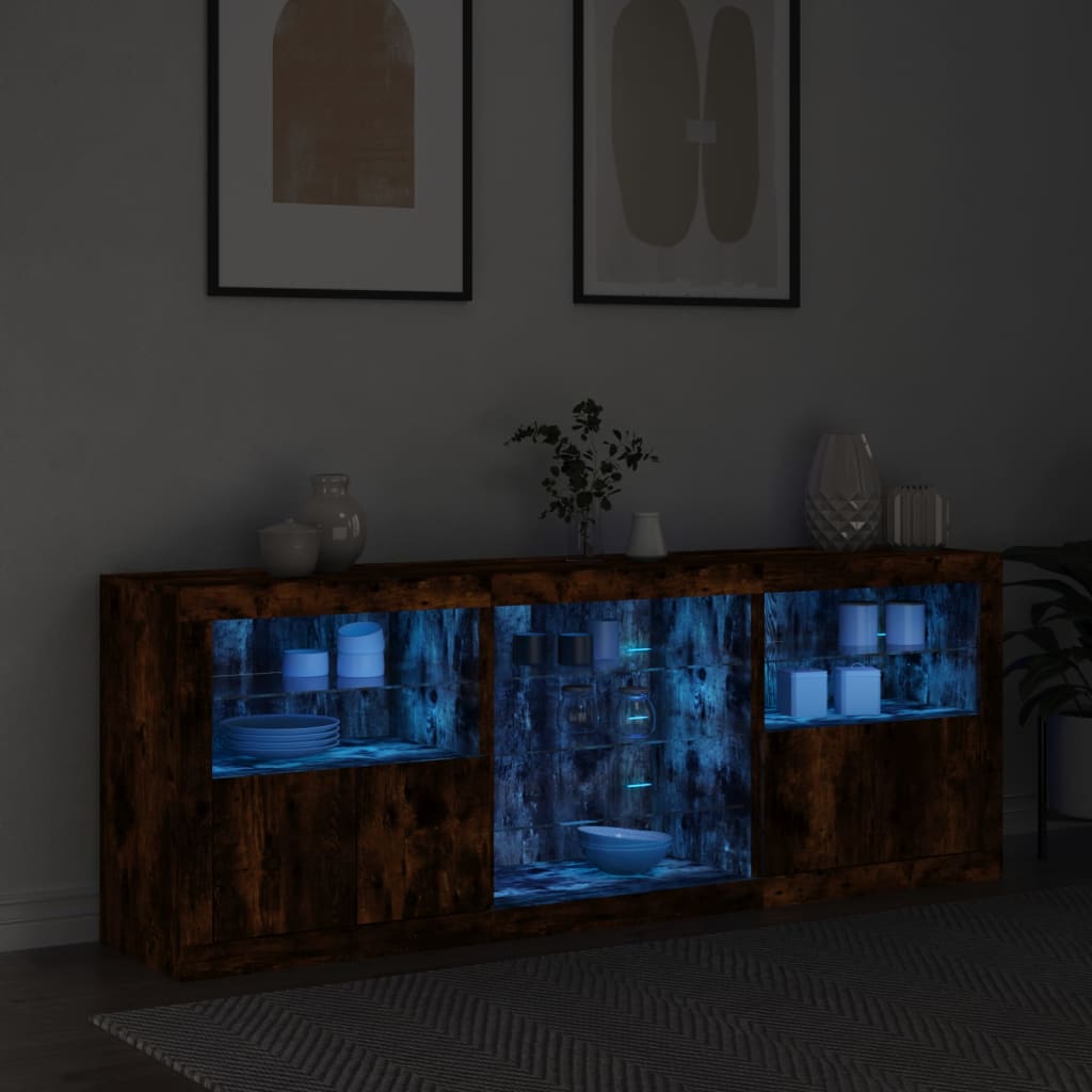 Μπουφές με LED Καπνιστή Δρυς 181,5 x 37 x 67 εκ. - Pakobazaar
