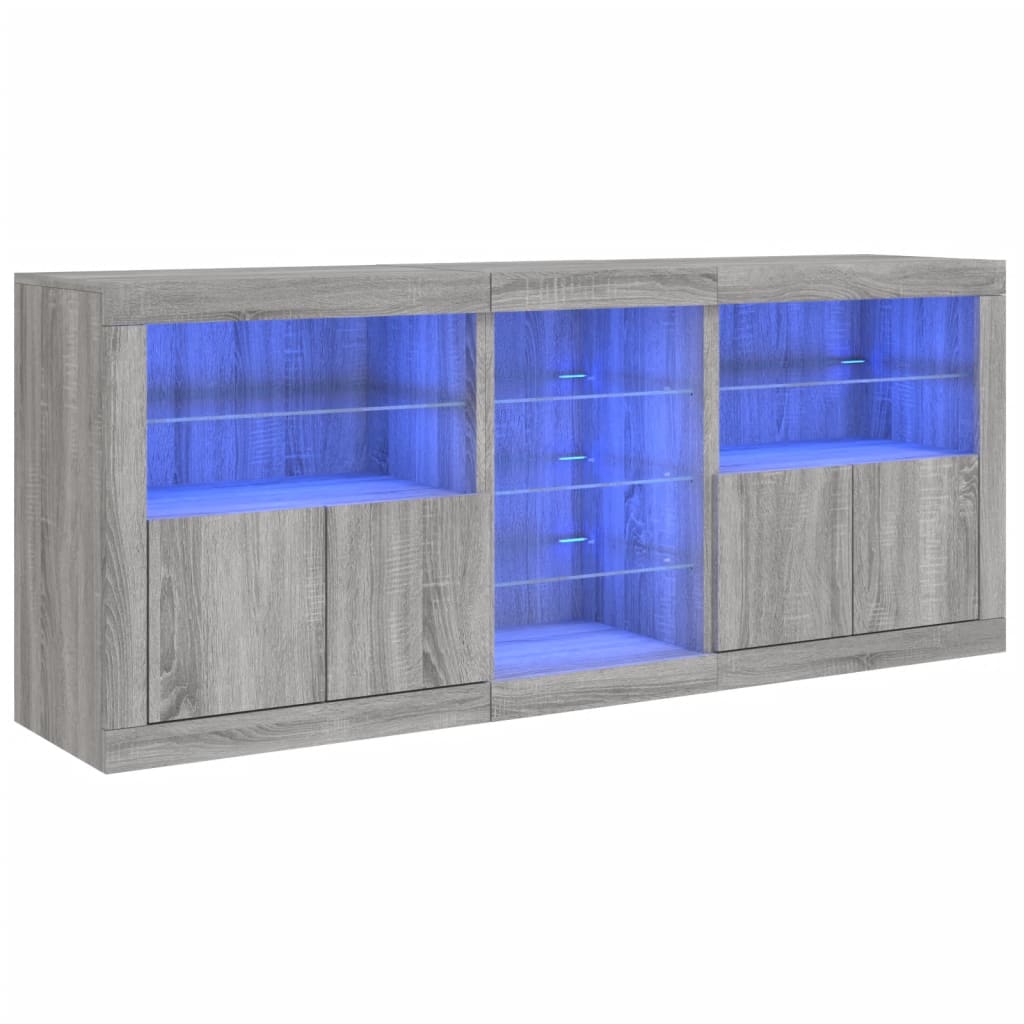 Μπουφές με LED Γκρι Sonoma 181,5 x 37 x 67 εκ. - Pakobazaar
