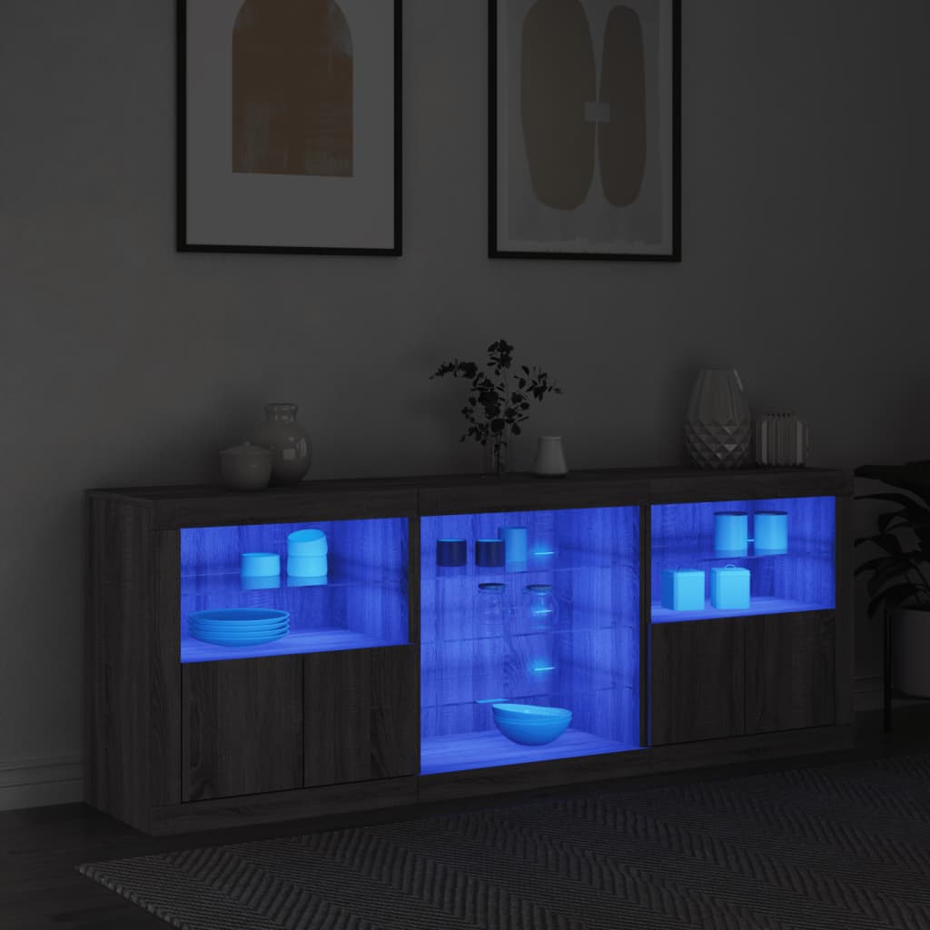 Μπουφές με LED Γκρι Sonoma 181,5 x 37 x 67 εκ. - Pakobazaar