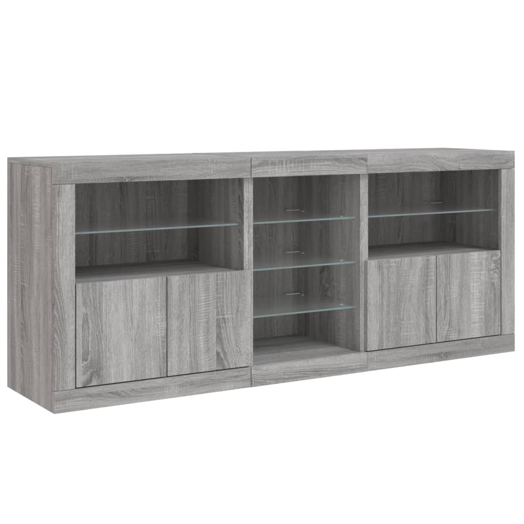Μπουφές με LED Γκρι Sonoma 181,5 x 37 x 67 εκ. - Pakobazaar