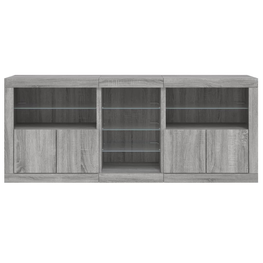 Μπουφές με LED Γκρι Sonoma 181,5 x 37 x 67 εκ. - Pakobazaar