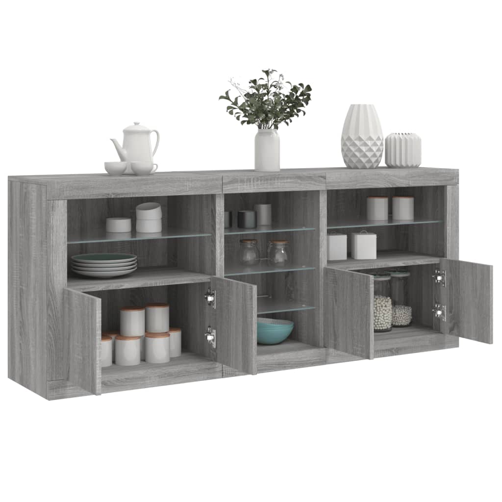 Μπουφές με LED Γκρι Sonoma 181,5 x 37 x 67 εκ. - Pakobazaar