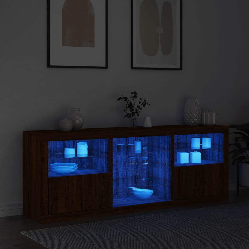 Μπουφές με LED Καφέ Δρυς 181,5 x 37 x 67 εκ.