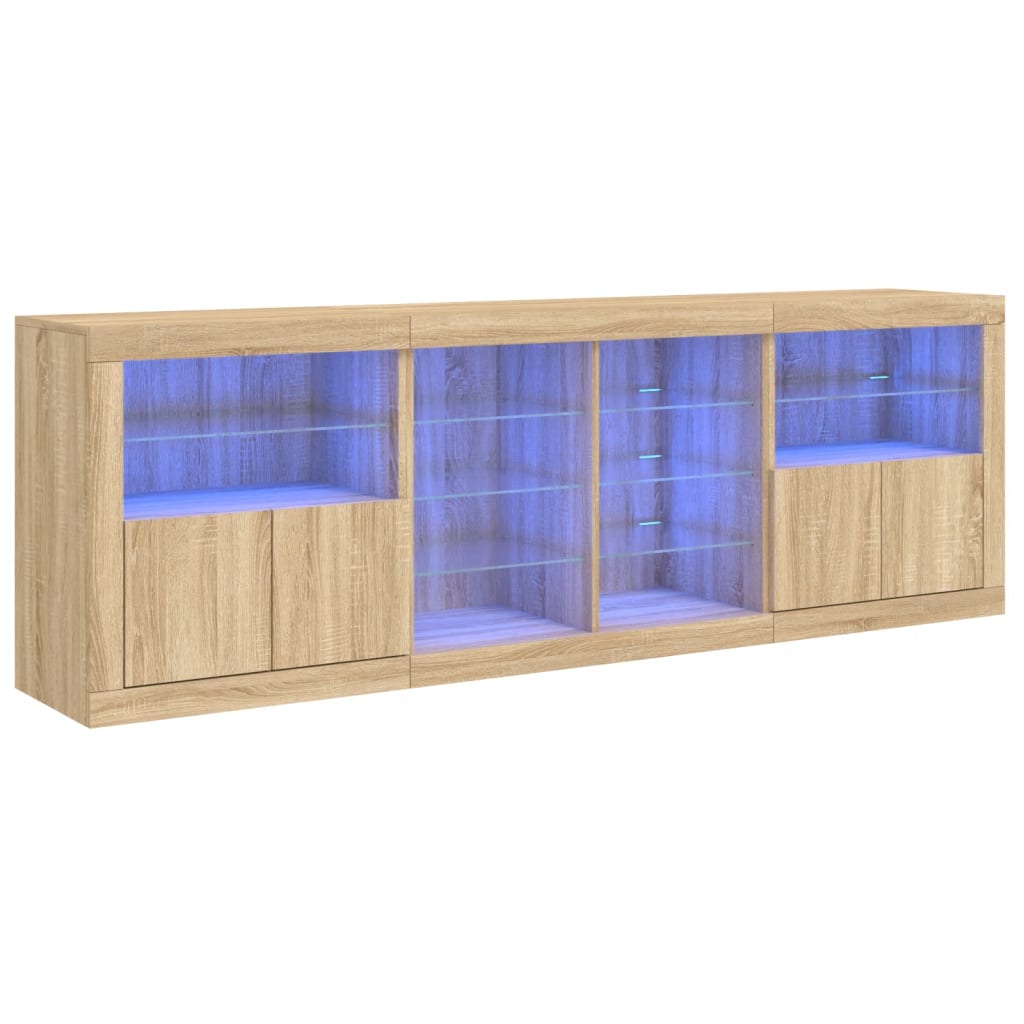 Μπουφές με LED Sonoma Δρυς 202 x 37 x 67 εκ.