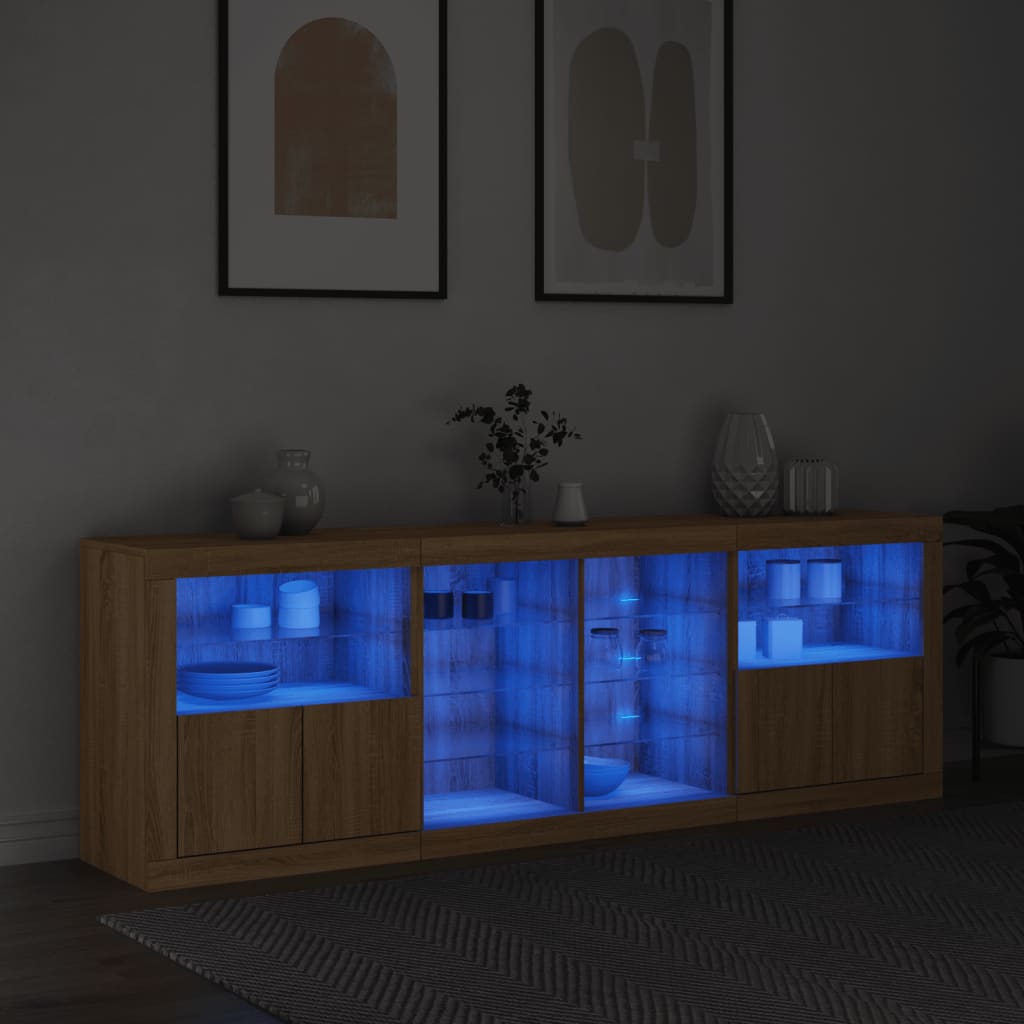 Μπουφές με LED Sonoma Δρυς 202 x 37 x 67 εκ.