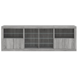 Μπουφές με LED Γκρι Sonoma 202 x 37 x 67 εκ.