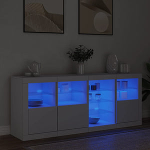 Μπουφές με Φώτα LED Λευκός 164 x 37 x 67 εκ.