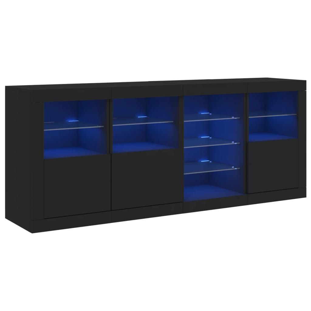 Μπουφές με LED Μαύρος 164 x 37 x 67 εκ.