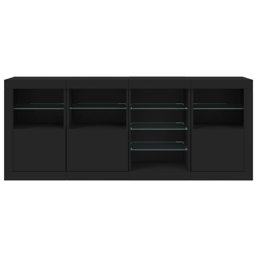 Μπουφές με LED Μαύρος 164 x 37 x 67 εκ.