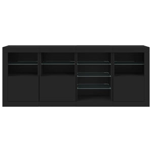 Μπουφές με LED Μαύρος 164 x 37 x 67 εκ.