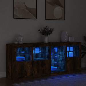 Μπουφές με LED Καπνιστή Δρυς 164 x 37 x 67 εκ.