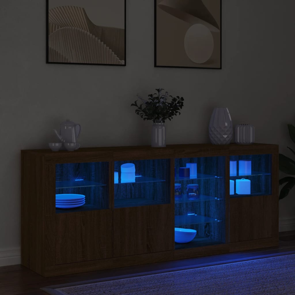 Μπουφές με LED Καφέ Δρυς 164 x 37 x 67 εκ.
