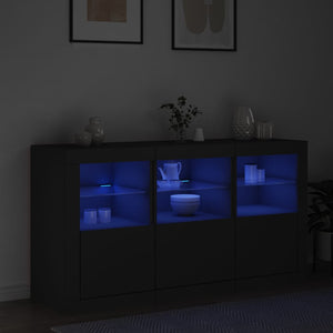 Μπουφές με LED Μαύρος 123 x 37 x 67 εκ. - Pakobazaar