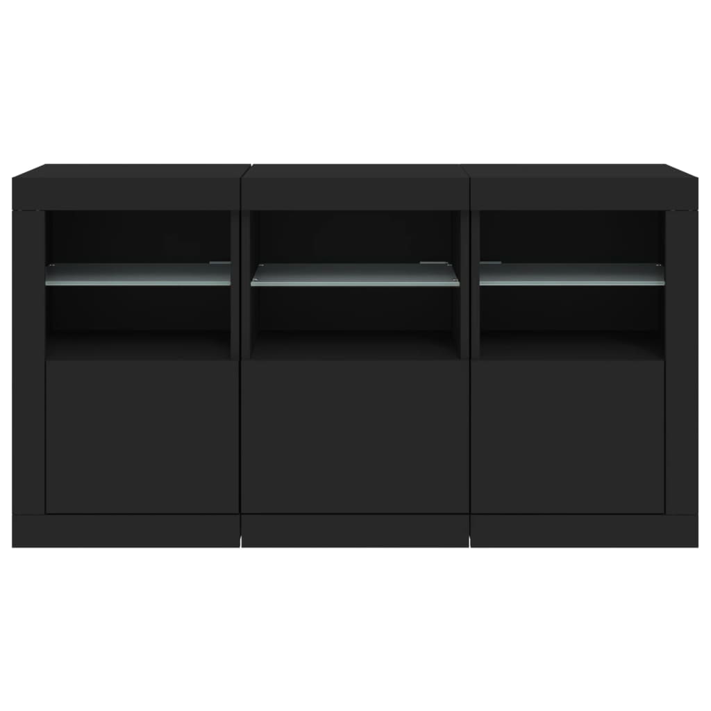 Μπουφές με LED Μαύρος 123 x 37 x 67 εκ. - Pakobazaar