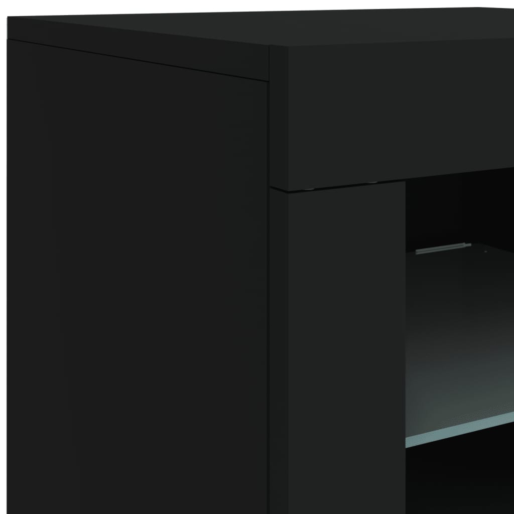Μπουφές με LED Μαύρος 123 x 37 x 67 εκ. - Pakobazaar