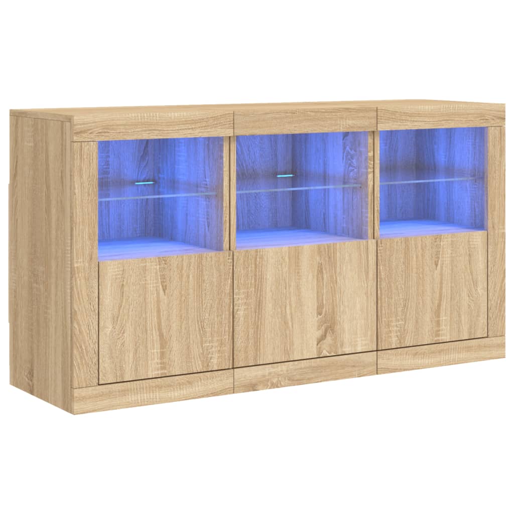 Μπουφές με LED Sonoma Δρυς 123 x 37 x 67 εκ.