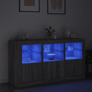 Μπουφές με LED Γκρι Sonoma 123 x 37 x 67 εκ. - Pakobazaar