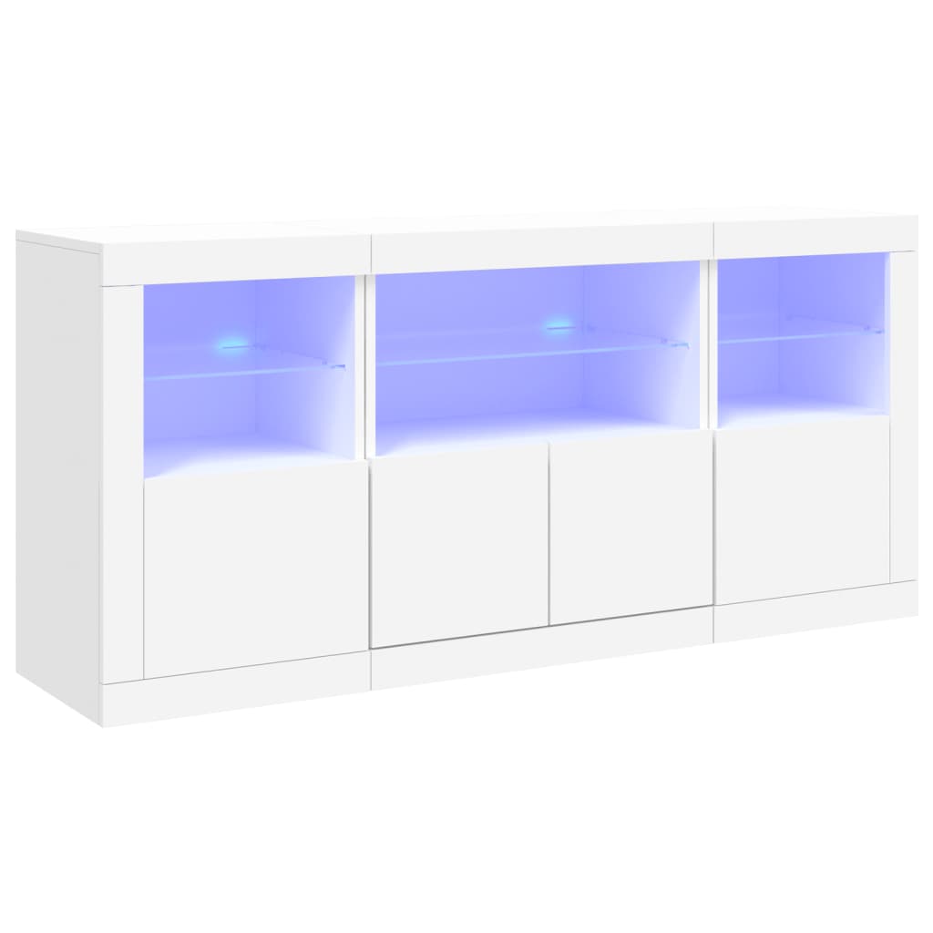 Μπουφές με Φώτα LED Λευκός 142,5 x 37 x 67 εκ.