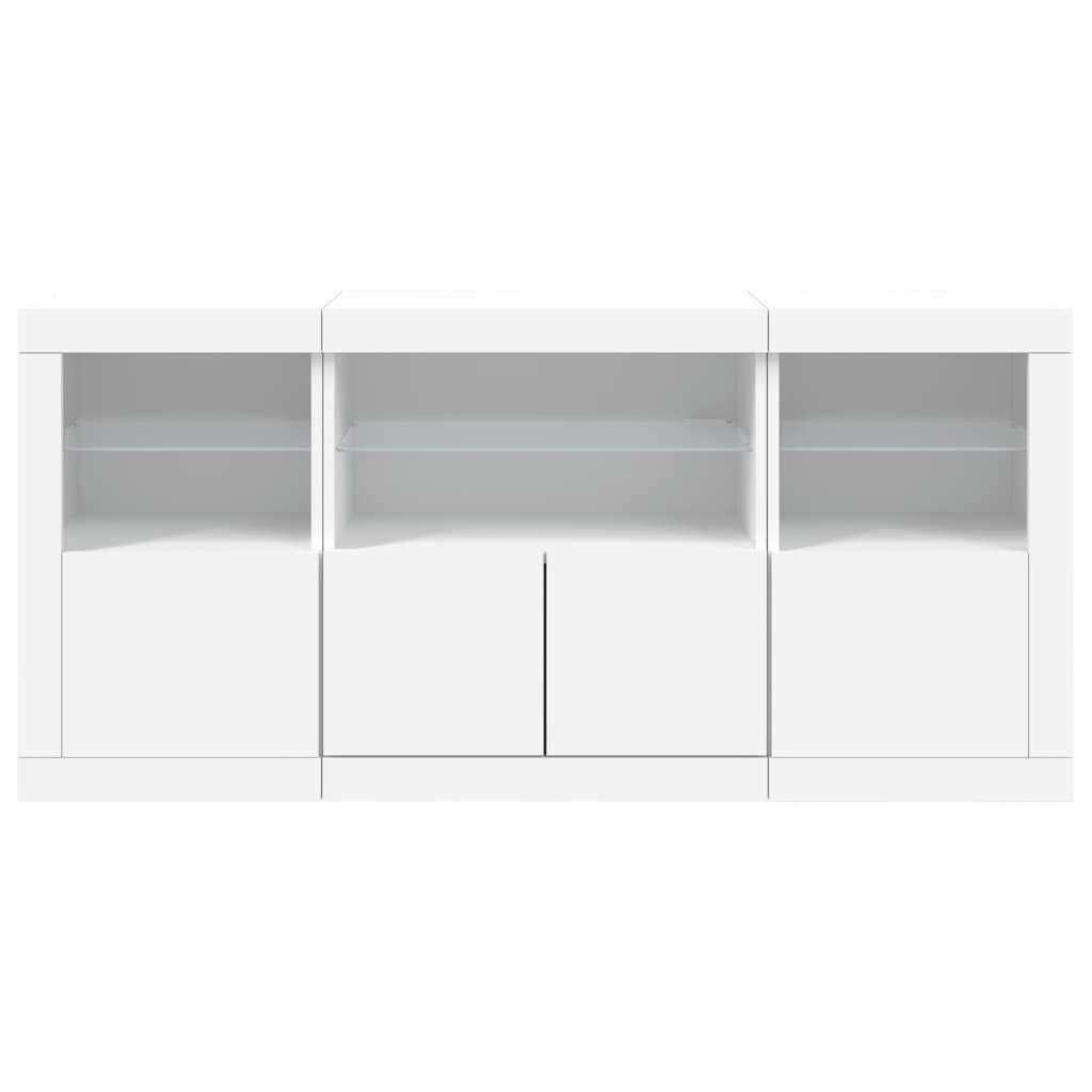 Μπουφές με Φώτα LED Λευκός 142,5 x 37 x 67 εκ.
