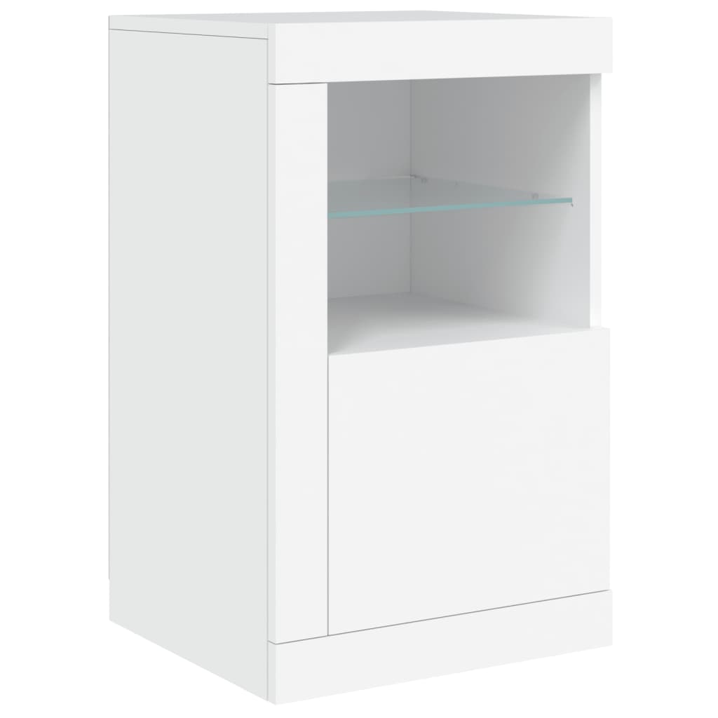 Μπουφές με Φώτα LED Λευκός 142,5 x 37 x 67 εκ.