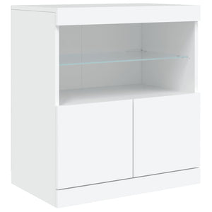 Μπουφές με Φώτα LED Λευκός 142,5 x 37 x 67 εκ.