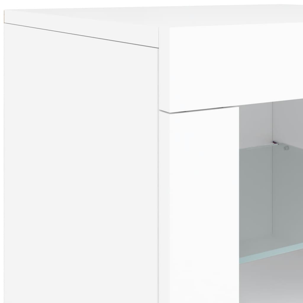 Μπουφές με Φώτα LED Λευκός 142,5 x 37 x 67 εκ.