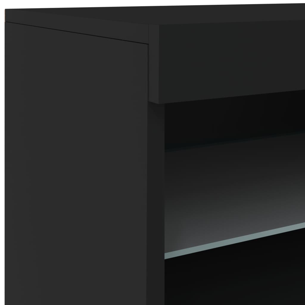 Μπουφές με LED Μαύρος 142,5x37x67 εκ. - Pakobazaar