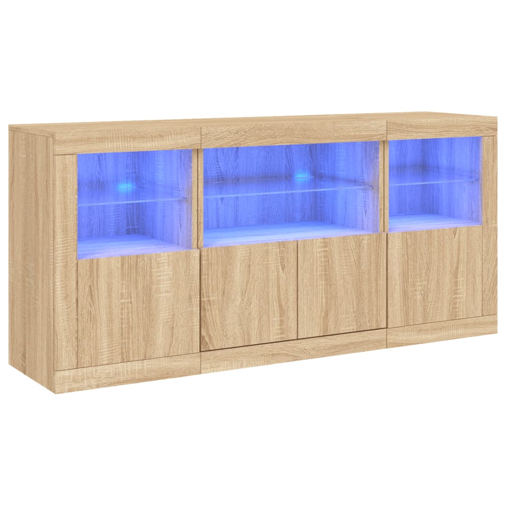 Ντουλάπι με LED Sonoma Δρυς 142,5x37x67 εκ. - Pakobazaar