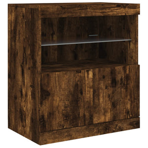 Ντουλάπι με LED Καπνιστή Δρυς 142,5x37x67 εκ.