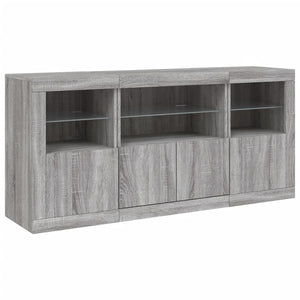 Μπουφές με LED Γκρι Sonoma 142,5x37x67 εκ. - Pakobazaar