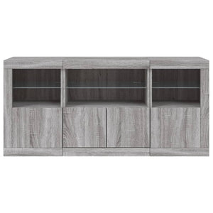 Μπουφές με LED Γκρι Sonoma 142,5x37x67 εκ. - Pakobazaar