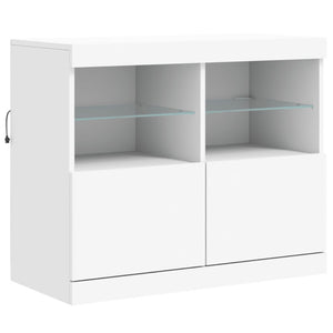 Μπουφές με Φώτα LED Λευκός 163 x 37 x 67 εκ. - Pakobazaar