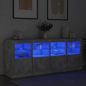 Μπουφές με LED Γκρι Σκυροδέματος 163 x 37 x 67 εκ.