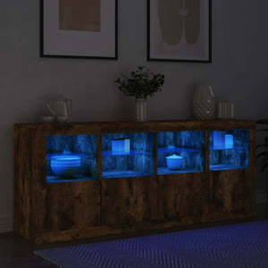 Μπουφές με LED Καπνιστή Δρυς 163 x 37 x 67 εκ.