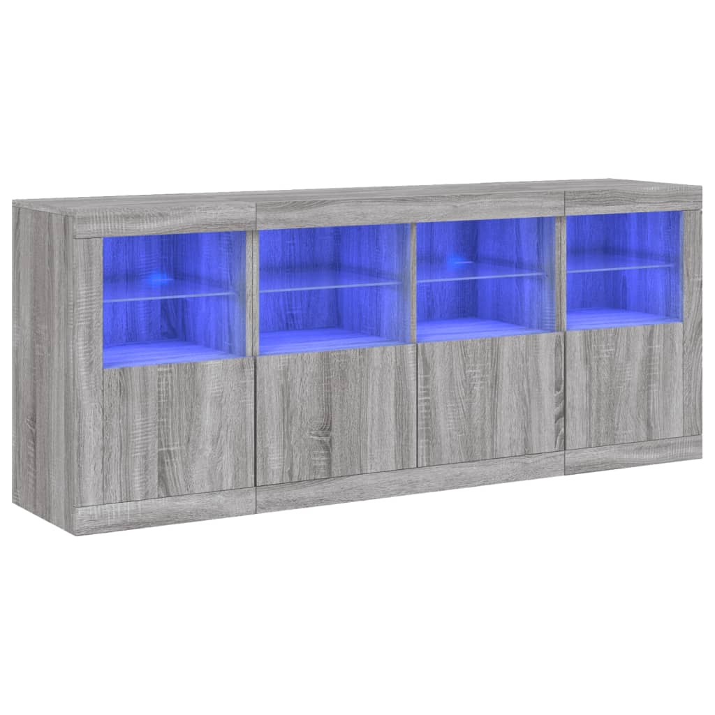 Μπουφές με LED Γκρι Sonoma 163 x 37 x 67 εκ. - Pakobazaar