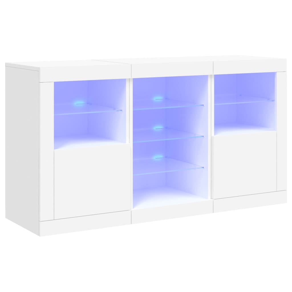 Μπουφές με Φώτα LED Λευκός 123 x 37 x 67 εκ.