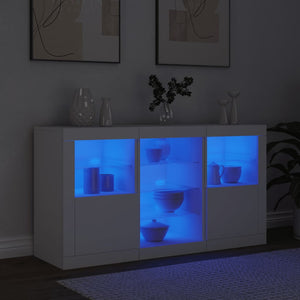 Μπουφές με Φώτα LED Λευκός 123 x 37 x 67 εκ.