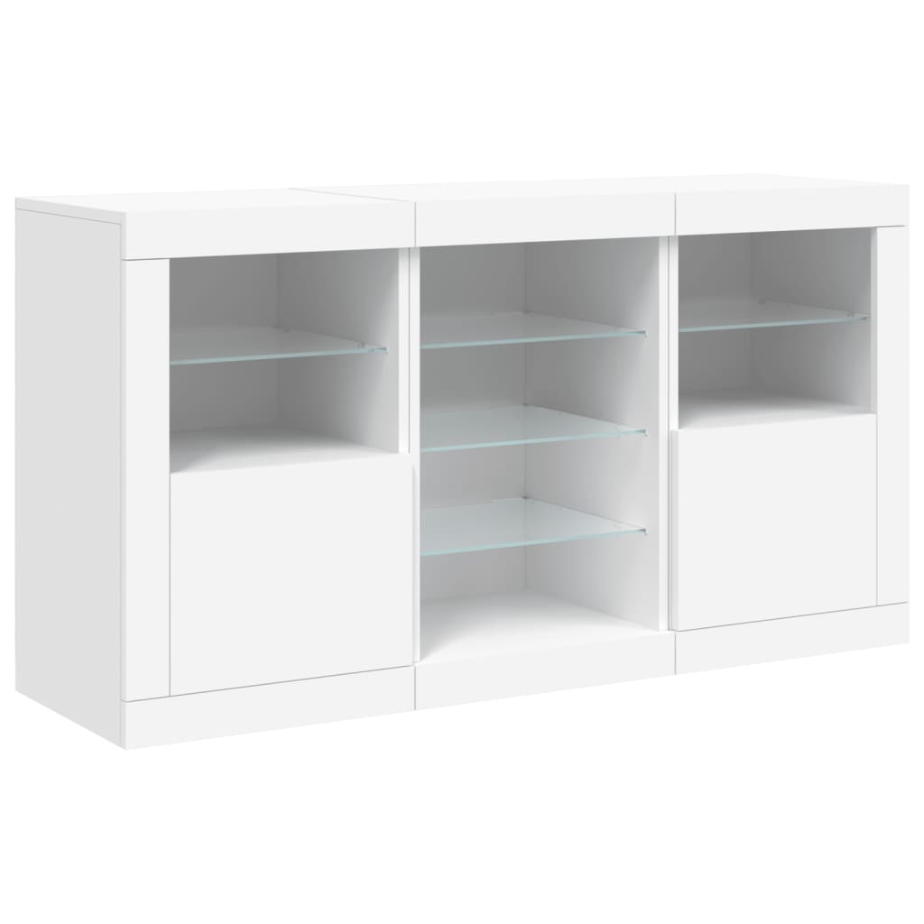 Μπουφές με Φώτα LED Λευκός 123 x 37 x 67 εκ.