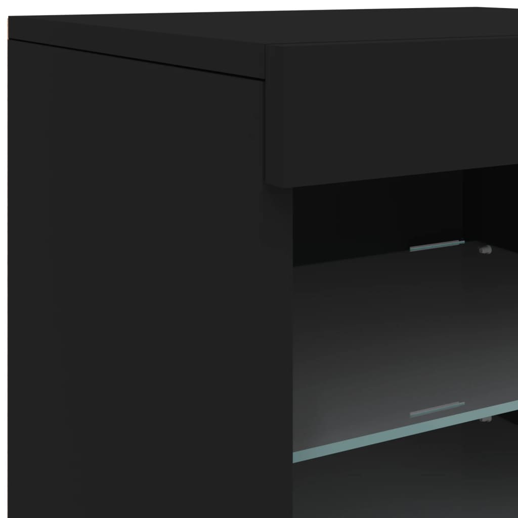 Μπουφές με LED Μαύρος 123 x 37 x 67 εκ. - Pakobazaar