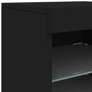 Μπουφές με LED Μαύρος 123 x 37 x 67 εκ. - Pakobazaar