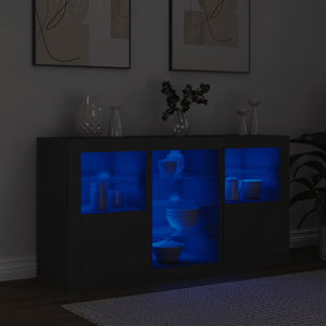 Μπουφές με LED Μαύρος 123 x 37 x 67 εκ. - Pakobazaar