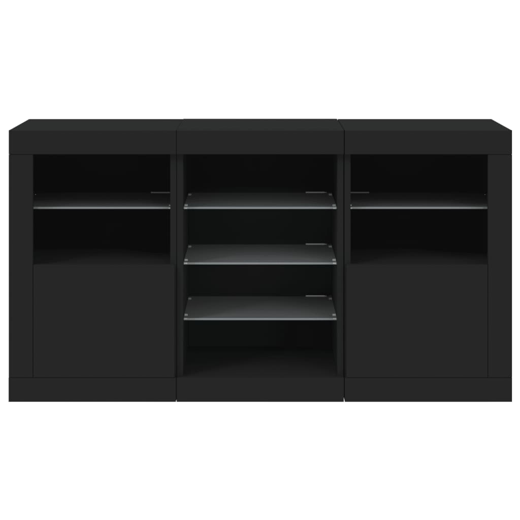 Μπουφές με LED Μαύρος 123 x 37 x 67 εκ. - Pakobazaar