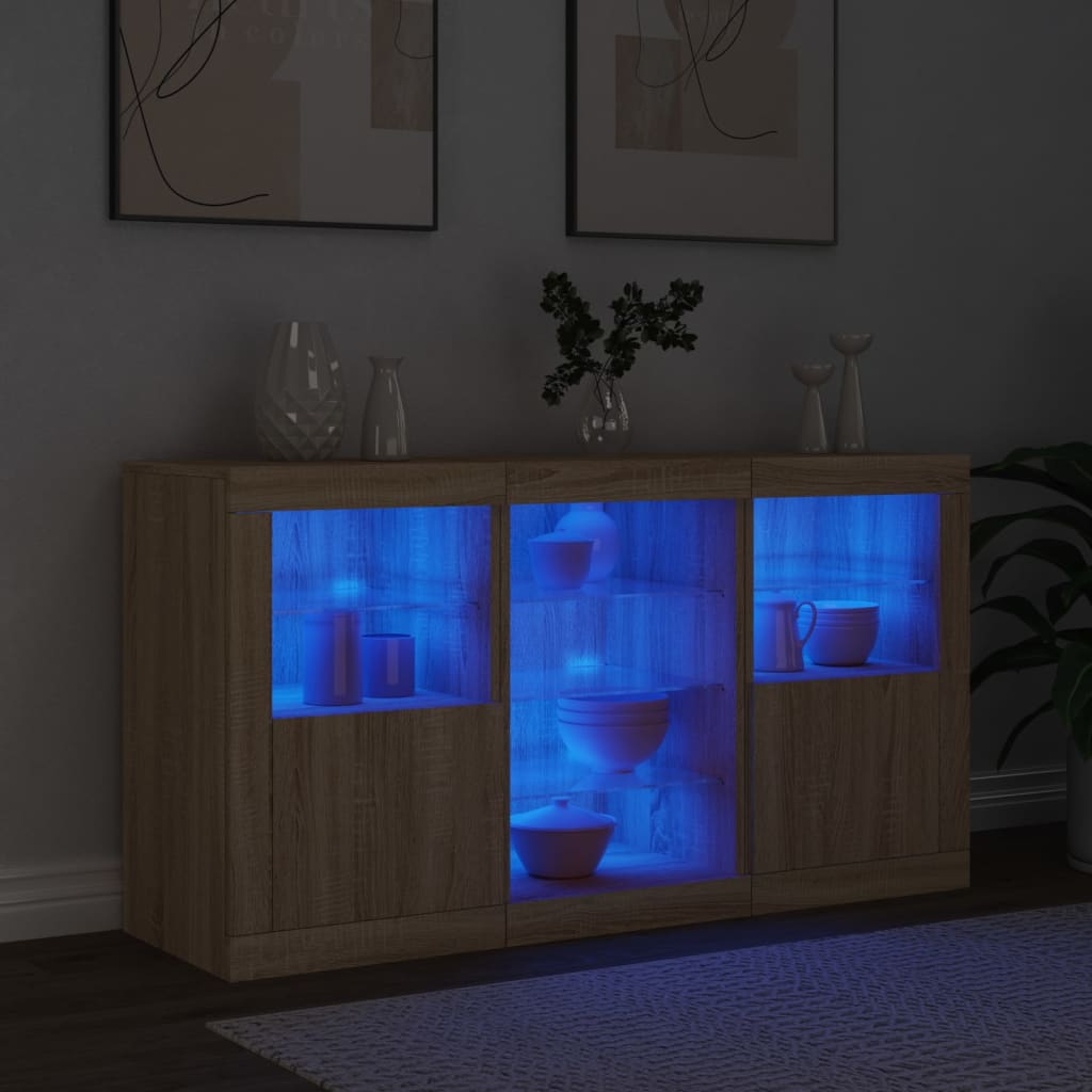 Μπουφές με LED Sonoma Δρυς 123 x 37 x 67 εκ.